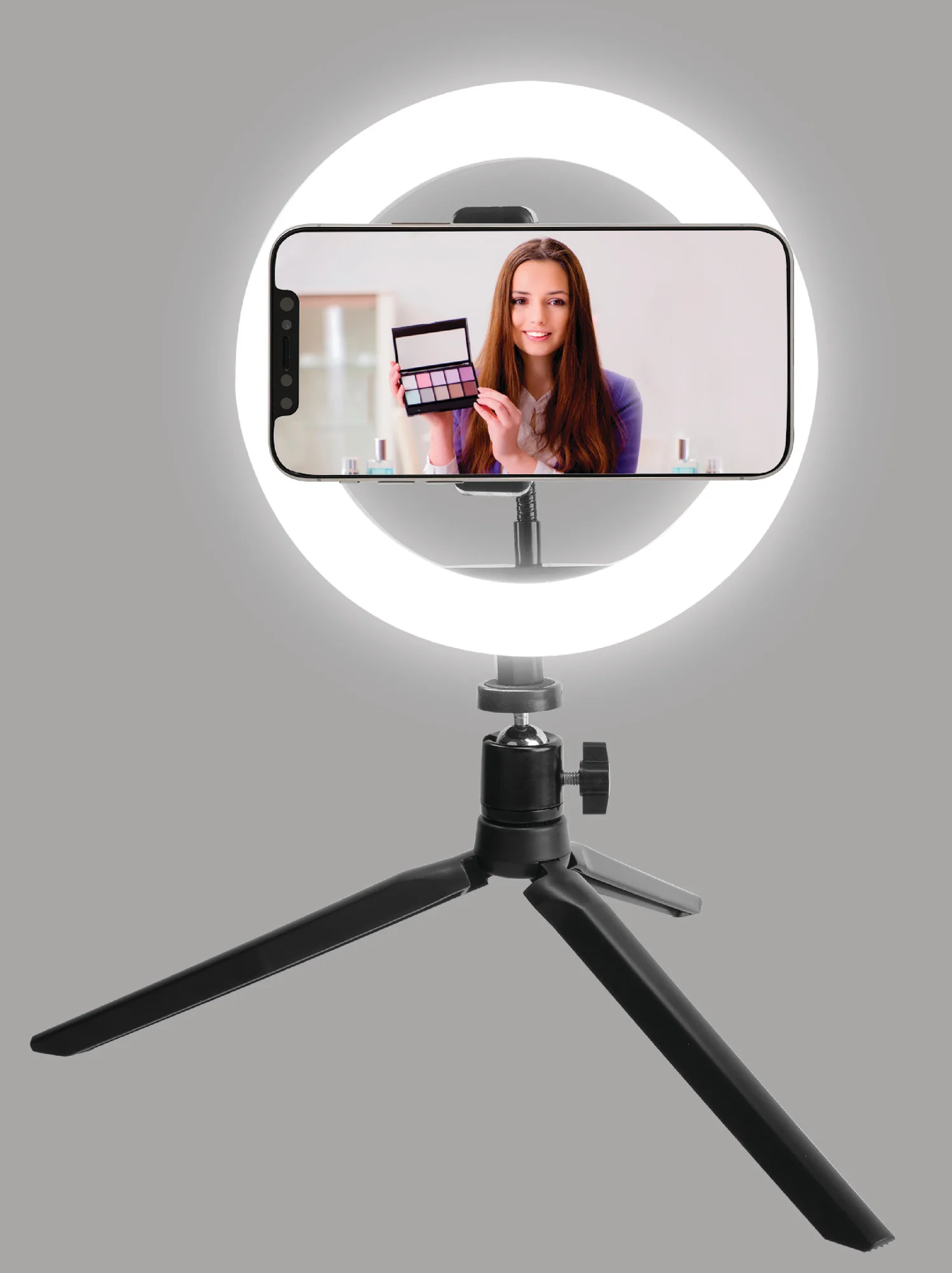8 inch ring light pro with goose neck rod and phone holder - Image 2