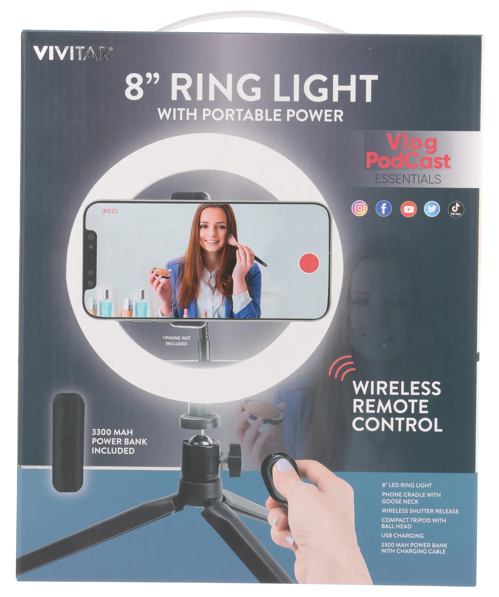 8 inch ring light pro with goose neck rod and phone holder - Image 4