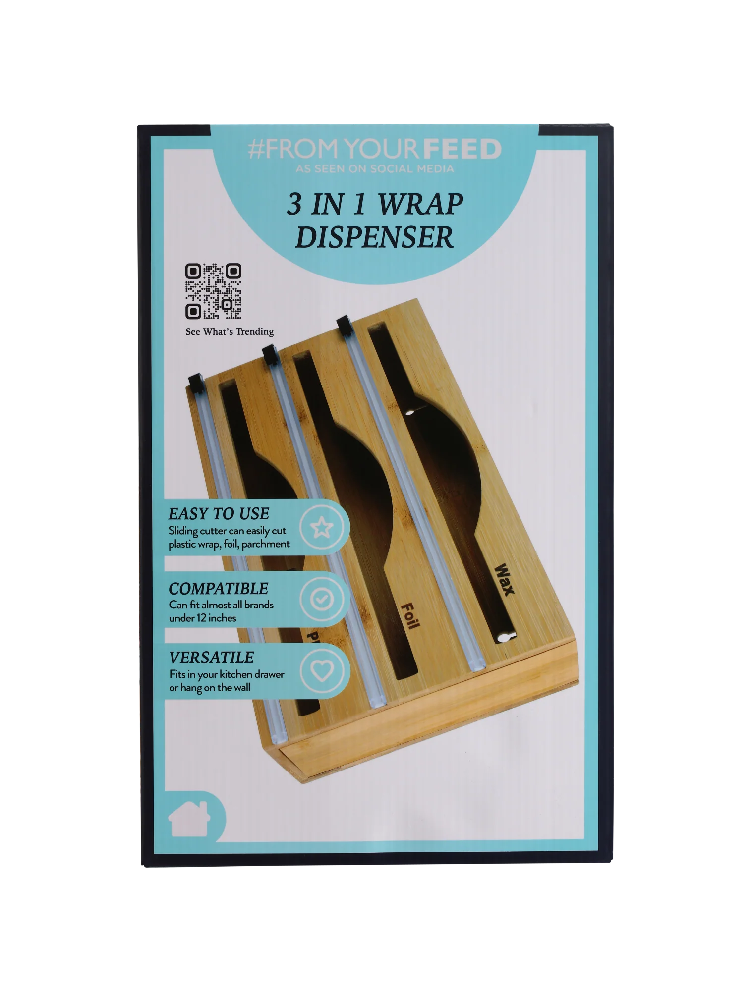 3 in 1 Plastic Wrap Dispenser with Cutter - Image 3