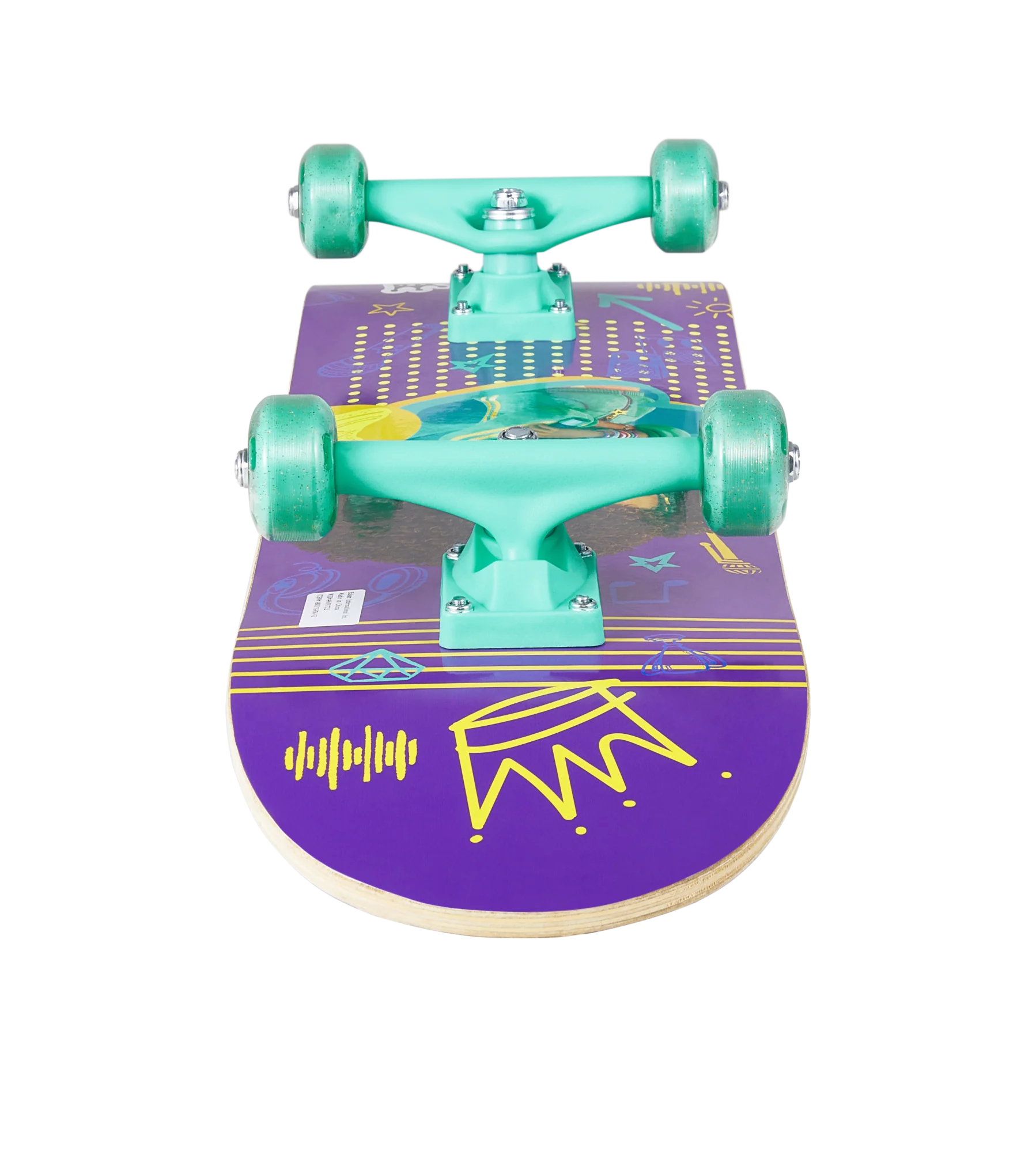 Karma's World 31" skateboard w/ glitter wheels- V2/ Pattern - Image 5