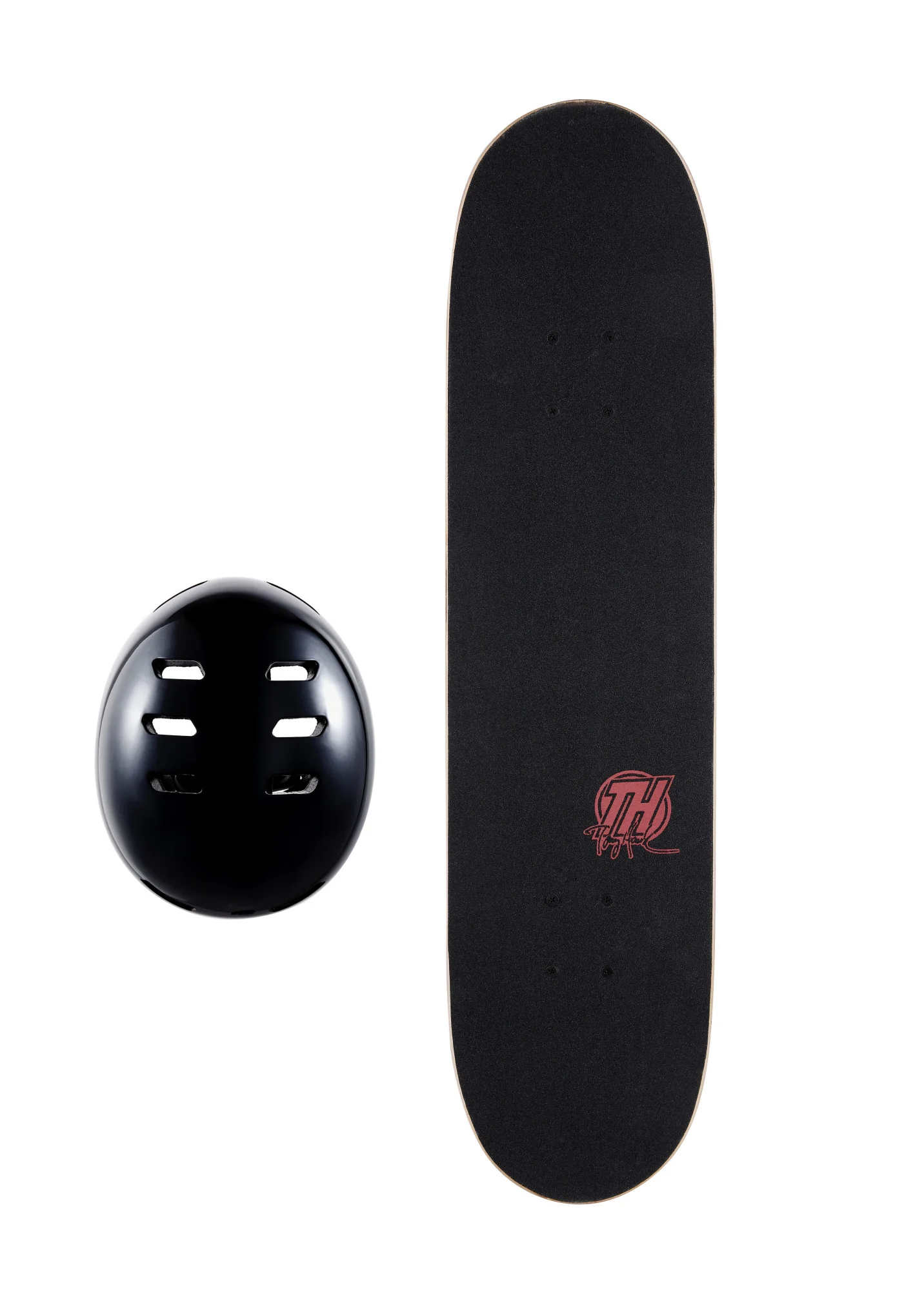 TH 31" Pro Board Bundle Red Cross Hawk Board & Black Metallic Helmet - Image 2