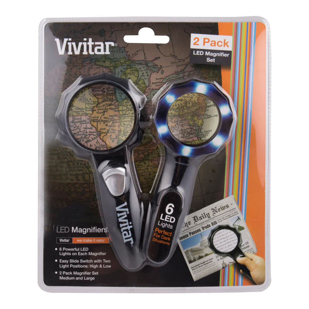 Set of 2 Lighted 6-LED Handheld Magnifiers - Image 4