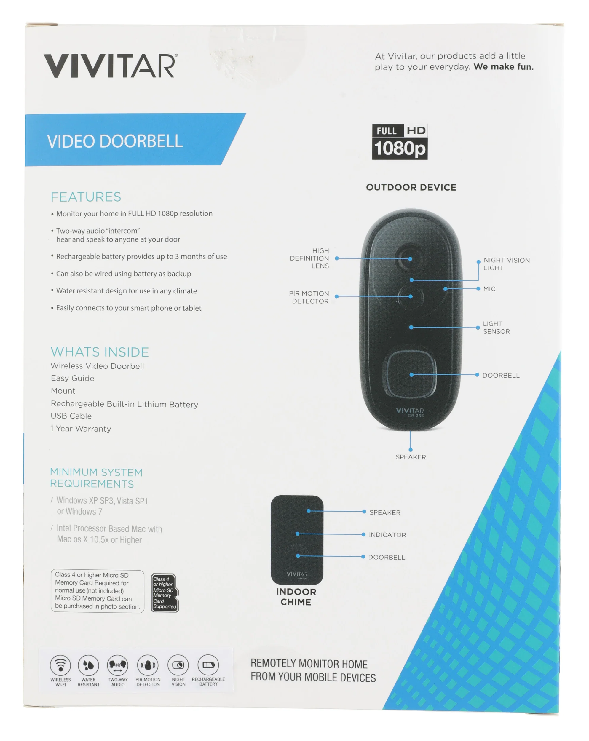 Vivitar Wireless Video Doorbell - Image 6